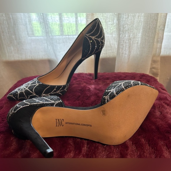 International Concepts 8 1/2 sizes Spiderweb Rhinestone 4 inch Stilettos - New - Picture 2 of 3